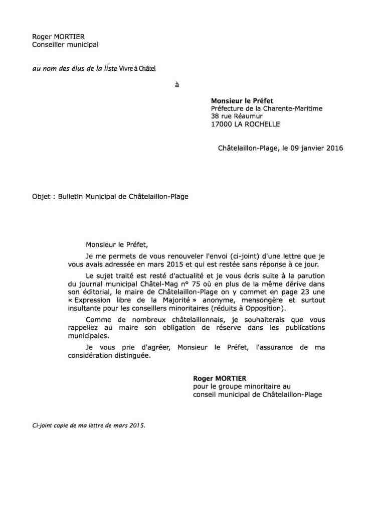 lettre au préfet - copie